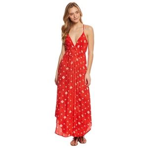 NWOT Billabong Red Print Maxi Dress